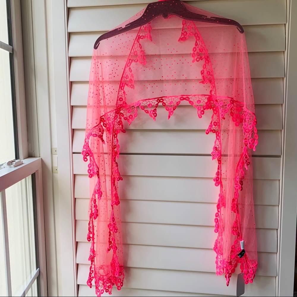 NEVER WORN Neon Pink Shawl